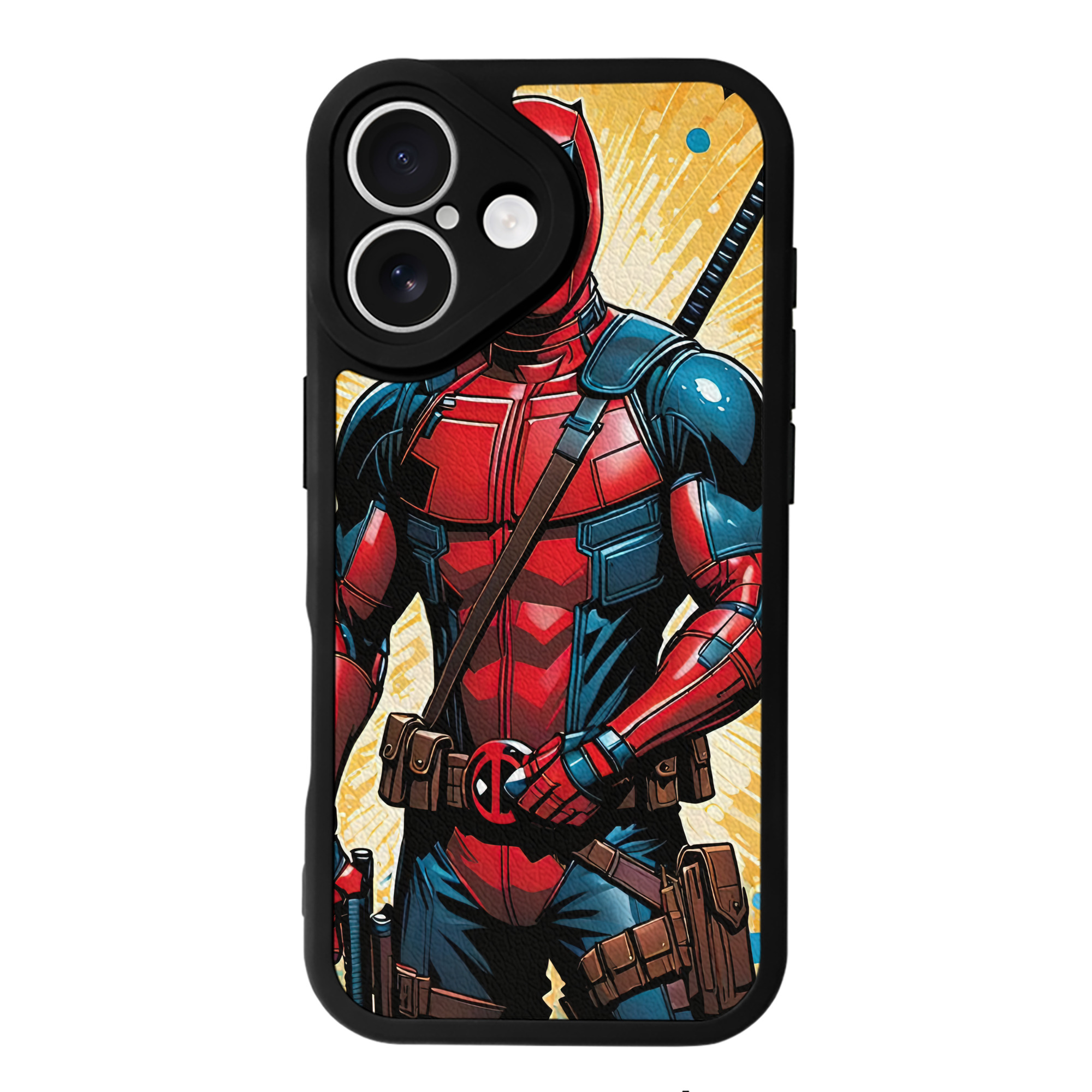 （画像用） Deadpool デッドプール 【iPhone 16シリーズ対応】シリコンスマホケース（レザー調） 材質：シリコン